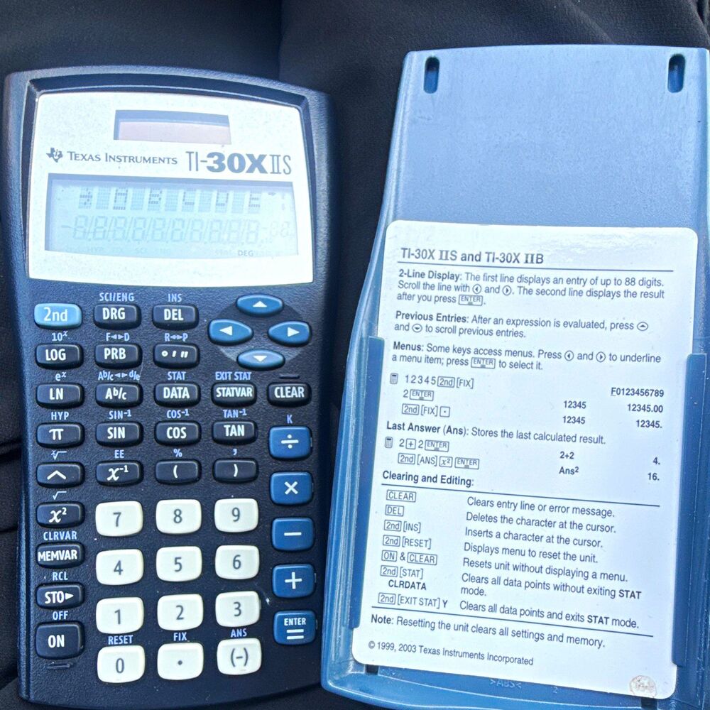 Texas Instruments TI-30X IIS Scientific Calculator, LCD Display, Slide Cover